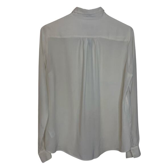 Zadig & Voltaire Deluxe 100% Silk Blouse Snap Button Ivory Size Medium - Picture 3 of 9